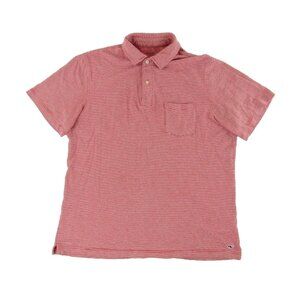 Vineyard Vines Mens Polo Shirt M Red White Striped Short Sleeve